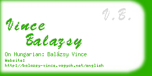 vince balazsy business card